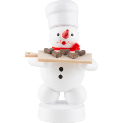 Schneemann Bäcker mit Pfefferkuchenherzen - 8 cm
