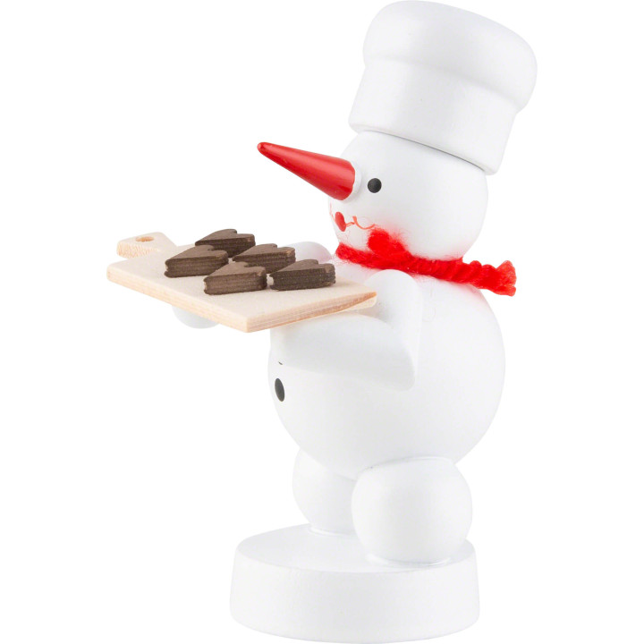 Snowman Baker with Gingerbread Hearts - 8 cm / 3.1 inch