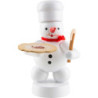 Schneemann Bäcker mit Pizza - 8 cm