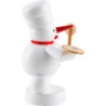 Schneemann Bäcker mit Pizza - 8 cm
