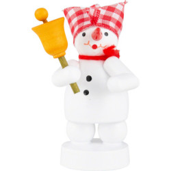 Schneemann Musikant mit Glocke - 8 cm
