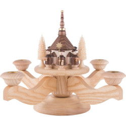 Advent Candle Holder - Seiffen Church - 23 cm / 9.1 inch