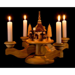 Advent Candle Holder - Seiffen Church - 23 cm / 9.1 inch