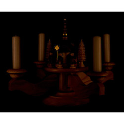 Advent Candle Holder - Seiffen Church - 23 cm / 9.1 inch