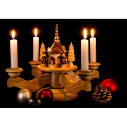 Advent Candle Holder - Seiffen Church - 23 cm / 9.1 inch