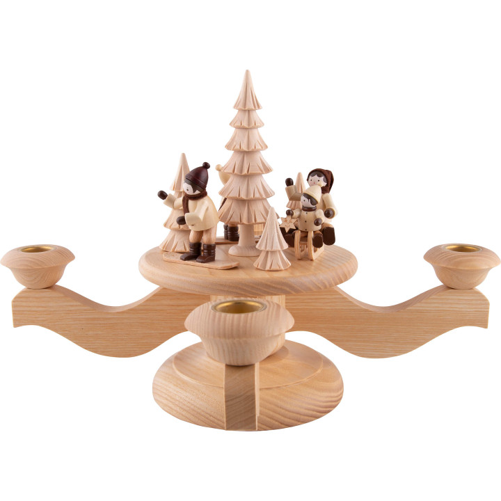 Advent Candle Holder - Winter Sports - 23 cm / 9.1 inch