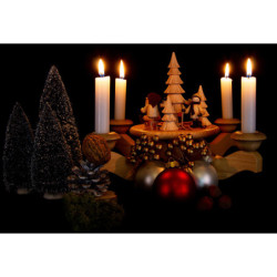 Advent Candle Holder - Winter Sports - 23 cm / 9.1 inch