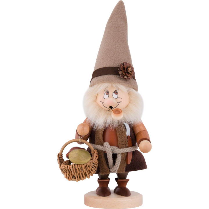 Räuchermännchen Wichtel Pilzsammler - 37,0 cm