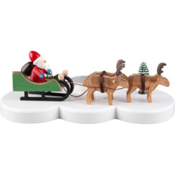 Candle Holder - Ruprecht and his reindeers - Colored - 9 cm / 3.5 inch