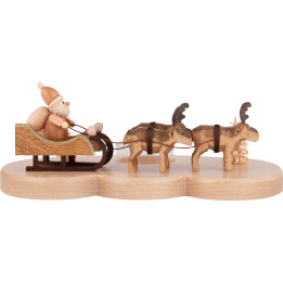 Candle Holder - Ruprecht and his reindeers - Natural - 9 cm / 3.5 inch