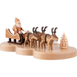 Candle Holder - Ruprecht and his reindeers - Natural - 9 cm / 3.5 inch