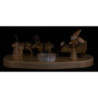 Candle Holder - Ruprecht and his reindeers - Natural - 9 cm / 3.5 inch