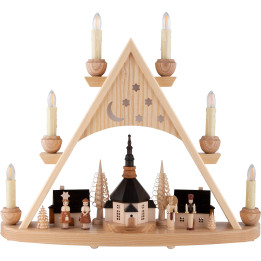 Lichterspitze Seiffener Kurrende natur - 42x37 cm