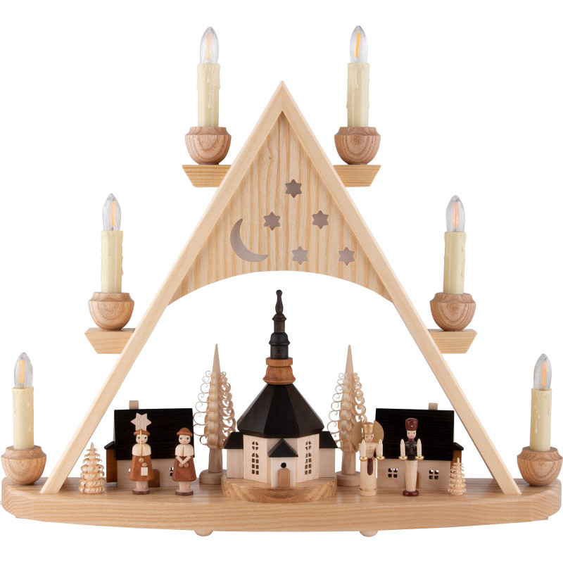 Light Triangle - Carolers of Seiffen Natural - 42x37 cm / 16.5x14.6 inch