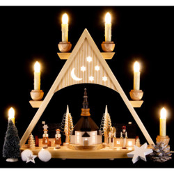 Light Triangle - Carolers of Seiffen Natural - 42x37 cm / 16.5x14.6 inch