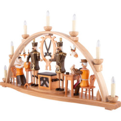Candle Arch - Ore Mountain Theme - Natural - 66x38 cm / 26x15 inch