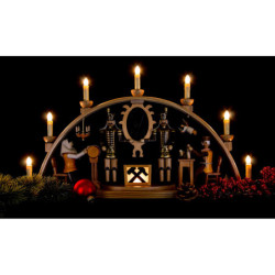 Candle Arch - Ore Mountain Theme - Natural - 66x38 cm / 26x15 inch