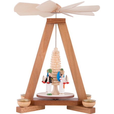 1-Tier Pyramid with Miner and Angel - 23 cm / 9.1 inch