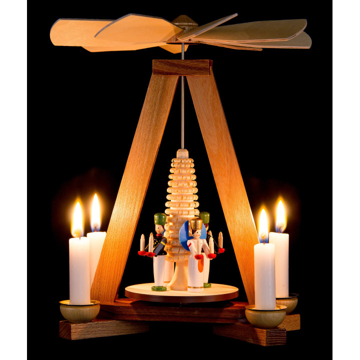 1-stöckige Pyramide mit Bergmann und Engel - 23 cm