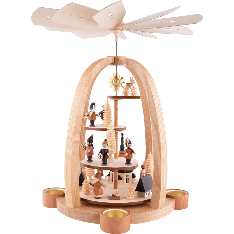 1-stöckige Pyramide Treppe  - natur - 41 cm