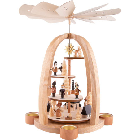 1-stöckige Pyramide Treppe  - natur - 41 cm