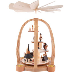 1-stöckige Pyramide Treppe  - natur - 41 cm
