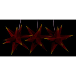 Erzgebirge-Palce Moravian Star Set of Three - Red-Yellow - incl. Lighting - 17 cm / 6.7 inch