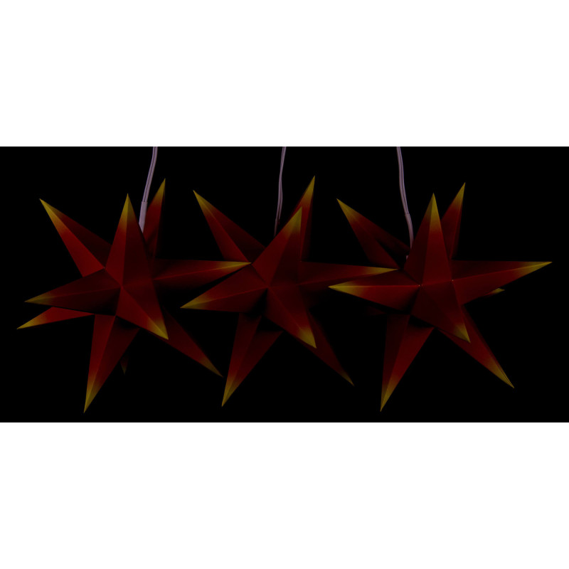 Erzgebirge-Palce Moravian Star Set of Three - Red-Yellow - incl. Lighting - 17 cm / 6.7 inch