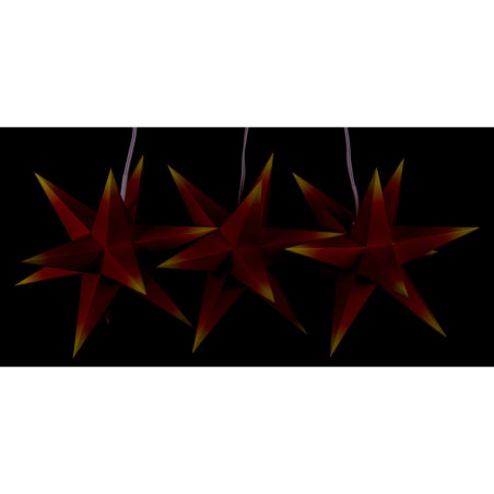 Erzgebirge-Palce Moravian Star Set of Three - Red-Yellow - incl. Lighting - 17 cm / 6.7 inch