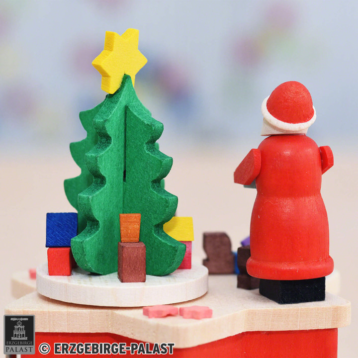 Kurbelspieldose Weihnachtsmann - 7 cm