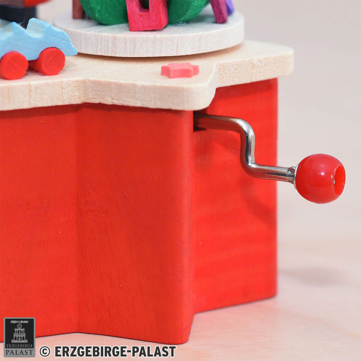Kurbelspieldose Weihnachtsmann - 7 cm