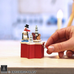 Music Box with Crank Snow Man - 7 cm / 2.8 inch