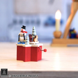 Music Box with Crank Snow Man - 7 cm / 2.8 inch