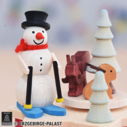 Music Box with Crank Snow Man - 7 cm / 2.8 inch