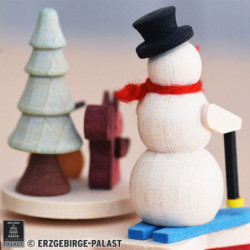 Music Box with Crank Snow Man - 7 cm / 2.8 inch