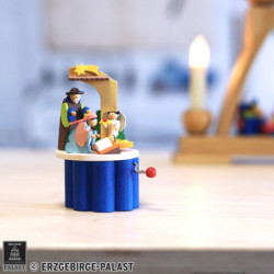 Music Box with Crank Birth of Christ - 7 cm / 2.8 inch