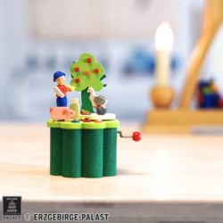 Music Box with Crank - Hans in Luck - 9 cm / 3.5 inch