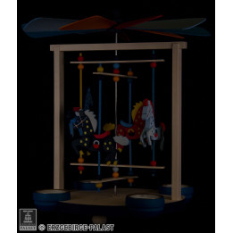 1-Tier Carousel Pyramid with Four Horses - 30 cm / 11.8 inch
