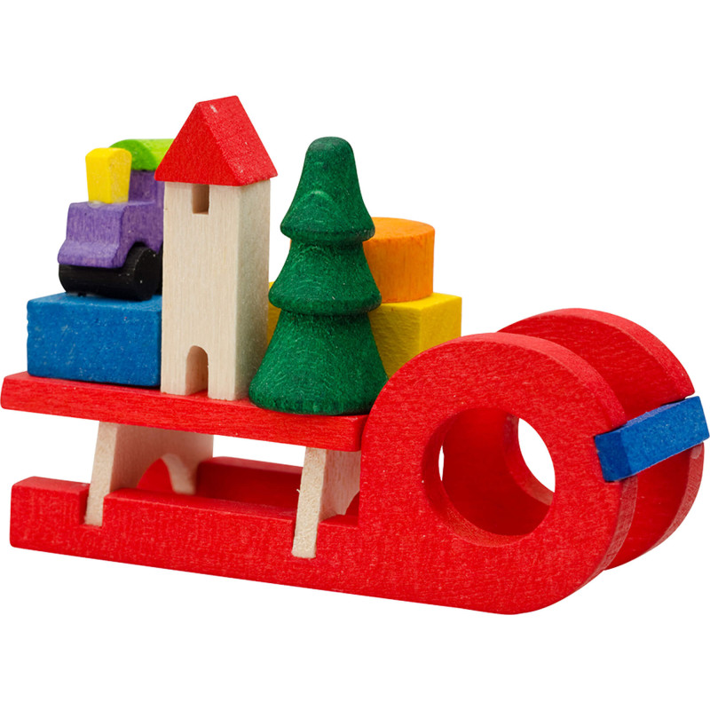Tree Ornament - Present Sleigh red - 3,6 cm / 1.4 inch