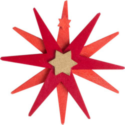 Tree Ornament - Christmas Star red - 7,4 cm / 2.9 inch
