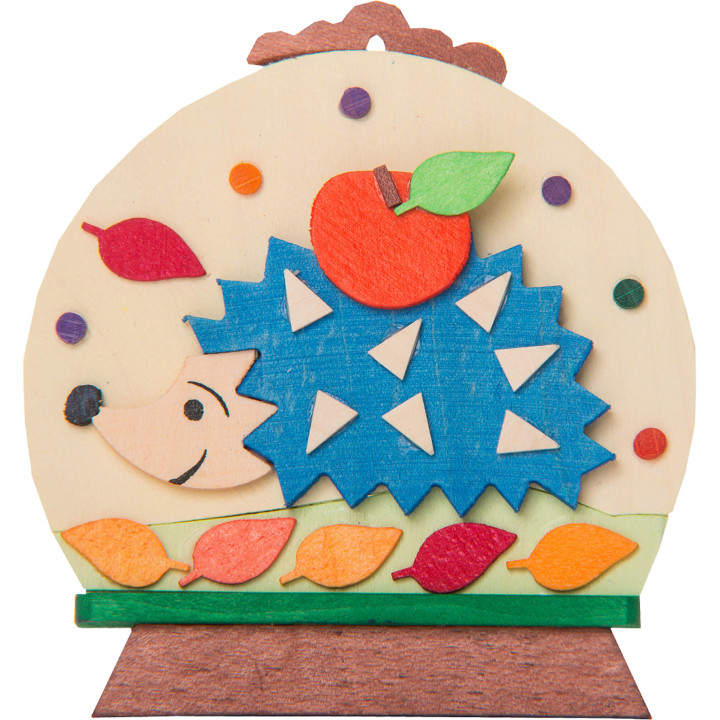 Christbaumschmuck Schneekugel mit Igel - 7,6 cm