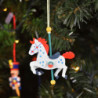 Tree Ornament - Carousel Horse Blue/Red - 9,5 cm / 3.7 inch