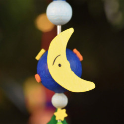 Tree Ornament - Spindle with Houses - 11 cm / 4.3 inch
