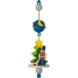 Christbaumschmuck Spindel mit Nussknacker - 11 cm
