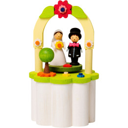 Music Box with Crank - Bridal Couple - 10 cm / 3.9 inch