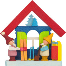 Tree Ornament - House Dwarves with Ski - 7,4 cm / 2.9 inch