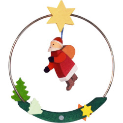 Christbaumschmuck Weihnachtsmann im Ring - 8 cm