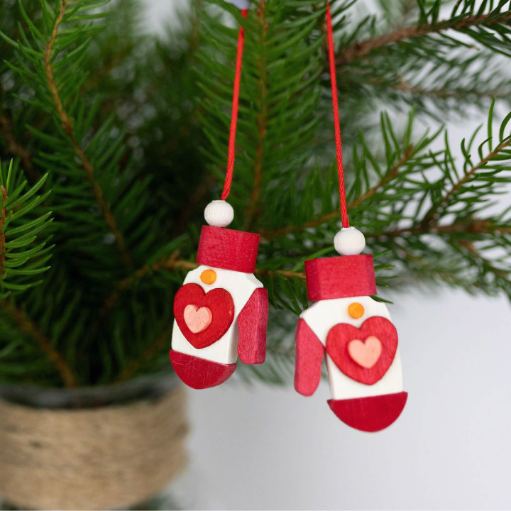 Christbaumschmuck Handschuhe rot - 4,2 cm