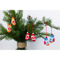 Christbaumschmuck Handschuhe orange - 4,2 cm