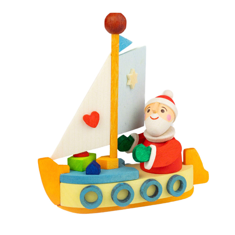 Tree Ornament - Gnome in Sailing Ship - 8,3 cm / 3.3 inch